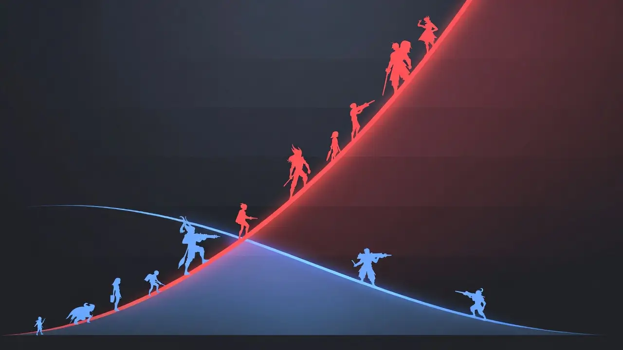 High rate vs low rate server progression comparison